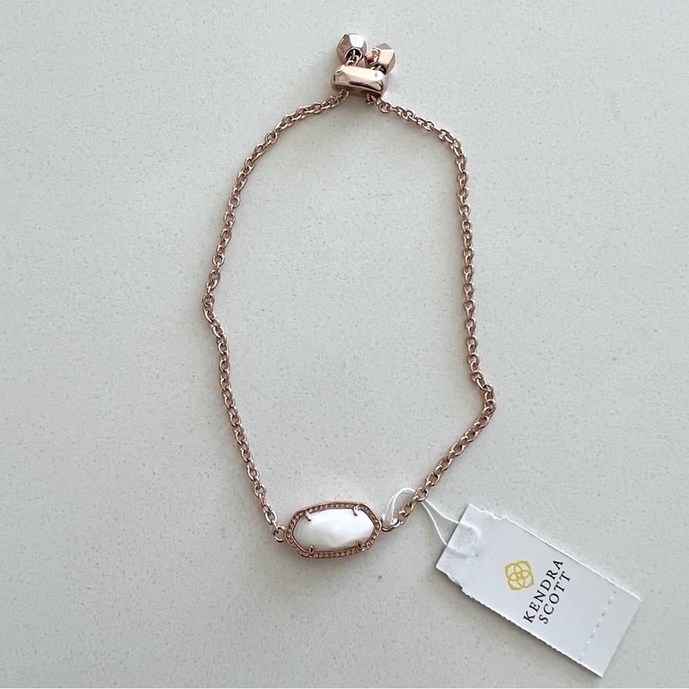 Kendra Scott Elaina Rose Gold Adjustable Chain Bracelet NWT